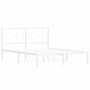 vidaXL Estrutura de cama com cabeceira 140x190 cm metal branco