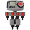 vidaXL Temporizador água autom. c/ 4 estações e sensor de chuva 3V