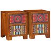 vidaXL Arm&aacute;rio de cabeceira 2 pcs 35x35x45 cm ac&aacute;cia de madeira maci&ccedil;a