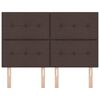 vidaXL Cabeceira com cabeceira Marrom Escuro 144 cm Couro Sint&eacute;tico