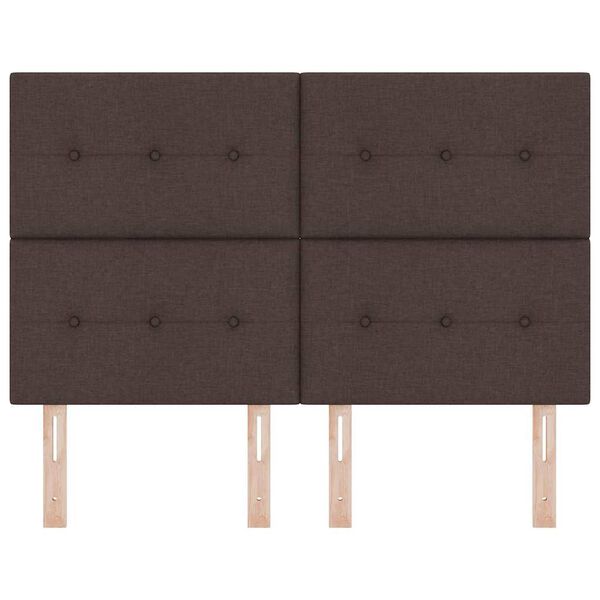 vidaXL Cabeceira com cabeceira Marrom Escuro 144 cm Couro Sint&eacute;tico