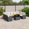 vidaXL 11 pcs conjunto sof&aacute;s de jardim c/ almofad&otilde;es vime PE preto