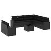 vidaXL 10 pcs conjunto sof&aacute;s de jardim c/ almofad&otilde;es vime PE preto