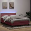 vidaXL Cama box spring c/ colch&atilde;o e LED 160x210 cm veludo rosa
