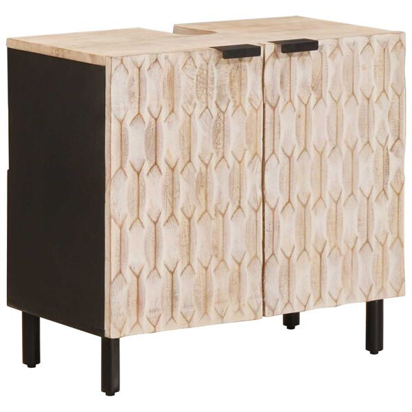 vidaXL Arm&aacute;rio para Pia de Banheiro com porta Branco 62 x 33 x 58 cm