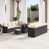 vidaXL Conjunto de Sof&aacute; de Jardim com almofada 12 pcs Preto vime PE