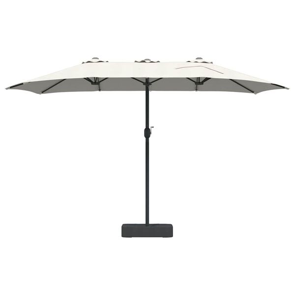 vidaXL Guarda-sol de Jardim Areia 385 x 209 x 244 cm Poli&eacute;ster e A&ccedil;o