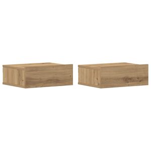 vidaXL Mesa cabeceira suspensa 2 pcs carvalho artesanal 40x32x15 cm