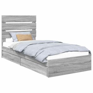 vidaXL Cama com Armazenamento com cabeceira Cinza Sonoma 70 x 190 cm