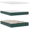 vidaXL Estrutura de cama otomana com colch&atilde;o 140x190cm verde escuro