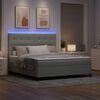 vidaXL Cama Box Spring LED Cinzento-claro 180 x 200 cm tecido