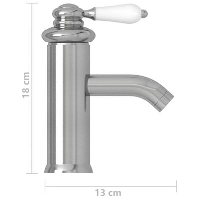 vidaXL Torneira para lavatório de casa de banho 130x180 mm prata