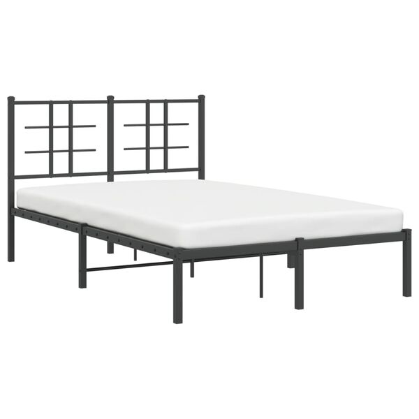 vidaXL Estrutura de cama com cabeceira 120x190 cm metal preto