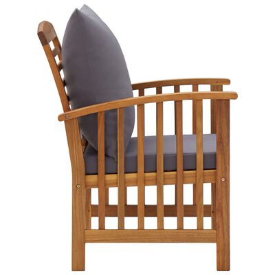 vidaXL Cadeiras de jardim c/ almofadões 2 pcs madeira acácia