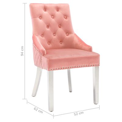 vidaXL Cadeira de jantar veludo rosa