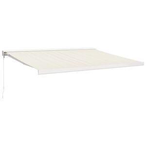 vidaXL Toldo retr&aacute;til 4x3 m tecido e alum&iacute;nio cor creme