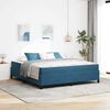 vidaXL Estrutura da Cama com colch&atilde;o Azul Escuro 180 x 200 cm tecido