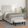 vidaXL Cama com molas/colchão 100x200 cm couro artificial branco