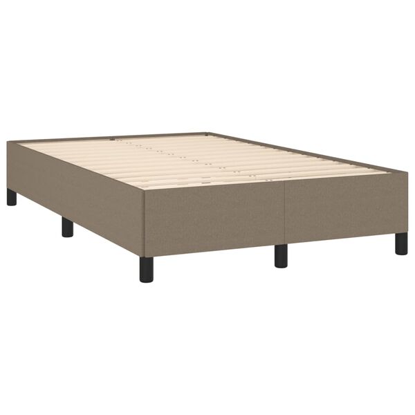 vidaXL Estrutura cama sem colch&atilde;o 120x200 cm tecido cinza-acastanhado