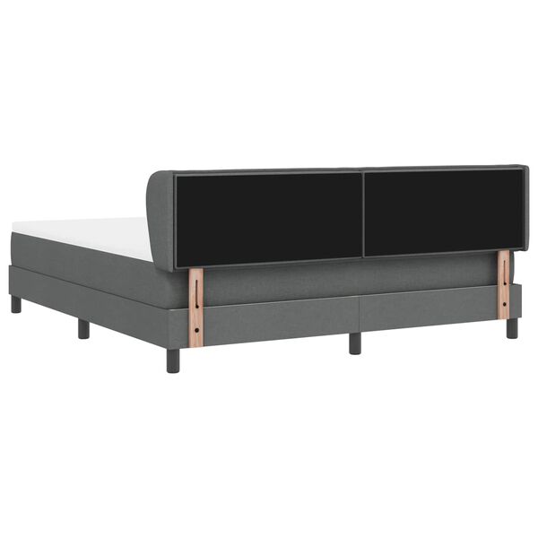 vidaXL Cama Box com colch&atilde;o Cinzento escuro 180 x 200 cm tecido