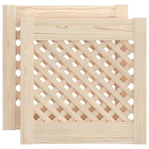 vidaXL Portas de arm&aacute;rio design treli&ccedil;a 2 pcs 39,5x39,5cm pinho maci&ccedil;o