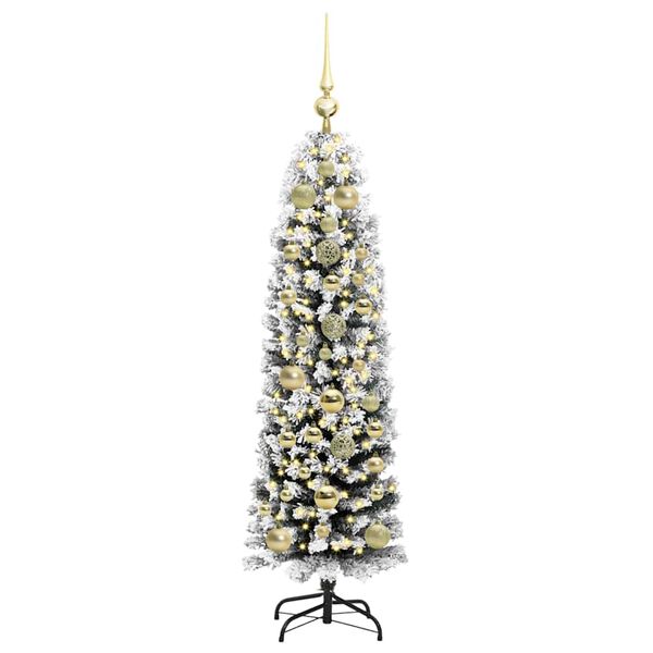 vidaXL &Aacute;rvore de Natal Artificial Verde 150 cm PVC e A&ccedil;o e Pl&aacute;stico