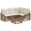 vidaXL Conjunto de Sof&aacute; de Jardim 5 unid. Bege vime PE