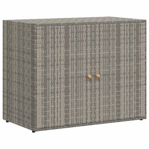 vidaXL Arm&aacute;rio de arruma&ccedil;&atilde;o p/ jardim 100x55,5x80 cm vime PE cinzento