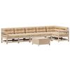 vidaXL 7 pcs conjunto lounge de jardim c/ almofad&otilde;es pinho maci&ccedil;o