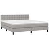 vidaXL Cama box spring c/ colch&atilde;o e LED 160x200 cm tecido cinza-claro