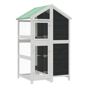 VidaXL Gaiola para p&aacute;ssaros 97x81x152 cm pinho maci&ccedil;o cinzento