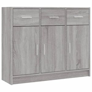 vidaXL Aparador 91x28x75 cm derivados de madeira cinzento sonoma