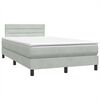 vidaXL Cama boxspring c/ colch&atilde;o 120x210 cm veludo cinzento-claro