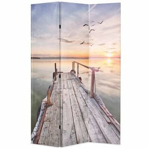 vidaXL Biombo dobr&aacute;vel com estampa de lago 120x170 cm