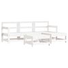 vidaXL 5pcs conjunto lounge jardim c/ almofadões madeira maciça branco