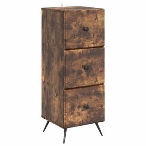 vidaXL Gabinete de Gavetas Carvalho Fumado 33 x 34,5 x 90 cm