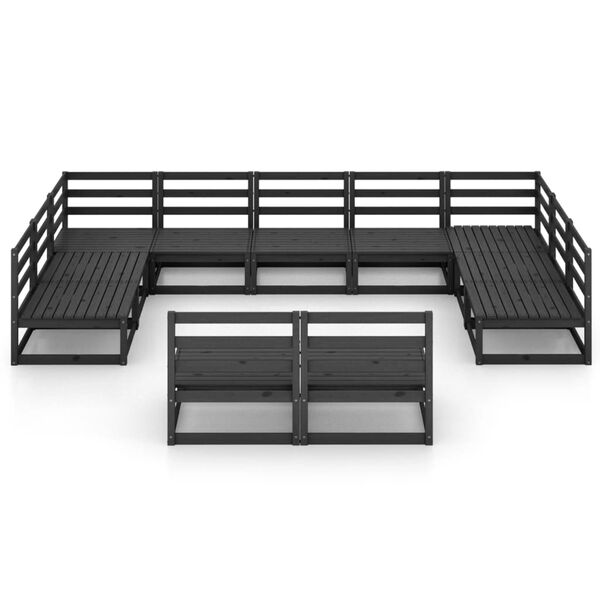 vidaXL 11 pcs conjunto lounge de jardim pinho maci&ccedil;o