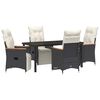 vidaXL Conjunto de Jantar para Jardim 5 unid. Preto vime PE