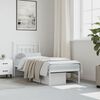 vidaXL Estrutura de cama sem colch&atilde;o com cabeceira 75x190 cm branco