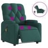 vidaXL Poltrona reclin&aacute;vel de massagens el&eacute;trica tecido verde-escuro