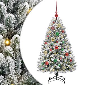 vidaXL &Aacute;rvore de Natal Artificial Verde e Branco 120 cm PVC e Metal