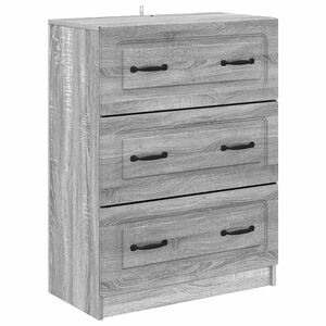 vidaXL Gabinete de Gavetas Sonoma Cinzento 66 x 34,5 x 87 cm