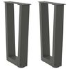 vidaXL P&eacute;s para mesa de centro em V, 2 pe&ccedil;as, antracite, 38x(42-43,3) cm, a&ccedil;o