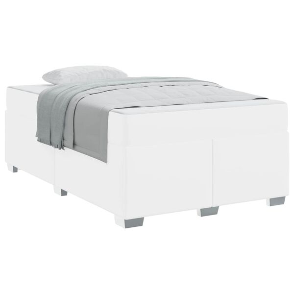 vidaXL Estrutura da Cama com colch&atilde;o Branco 120 x 190 cm tecido