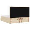 vidaXL Estrutura de cama otomana com colch&atilde;o tecido creme 160x200cm