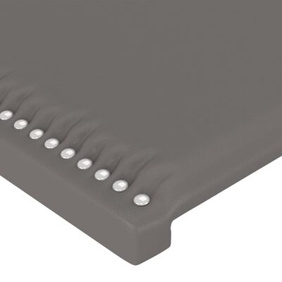 vidaXL Cabeceira de cama c/ abas couro artificial 93x23x78/88 cm cinza