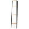 vidaXL Prateleira de canto com 4 n&iacute;veis, castanho claro e preto, 45,5x31,5x150 cm