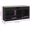 vidaXL Banco sapateira c/ almofad&atilde;o contraplacado 104x30x49 cm preto