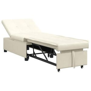 vidaXL Sof&aacute;-Cama Creme 194 x 67 x 82 cm Veludo