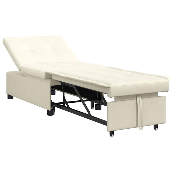 vidaXL Sof&aacute;-Cama Creme 194 x 67 x 82 cm Veludo
